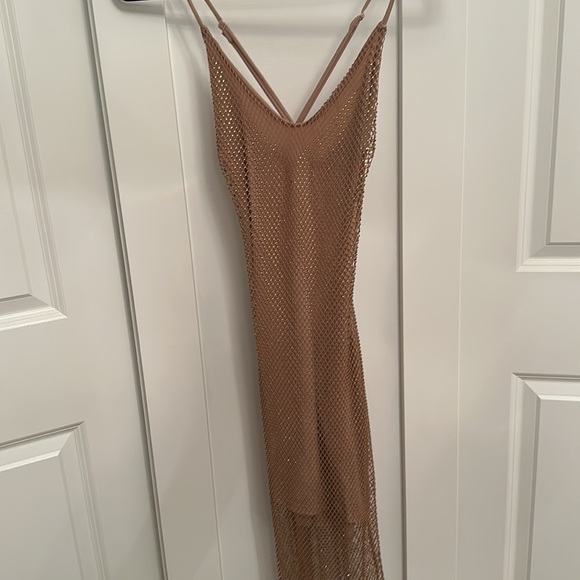 WINDSOR’s Caught In Good Vibes Fishnet Rhinestone Midi Dress - Picture 5 of 6